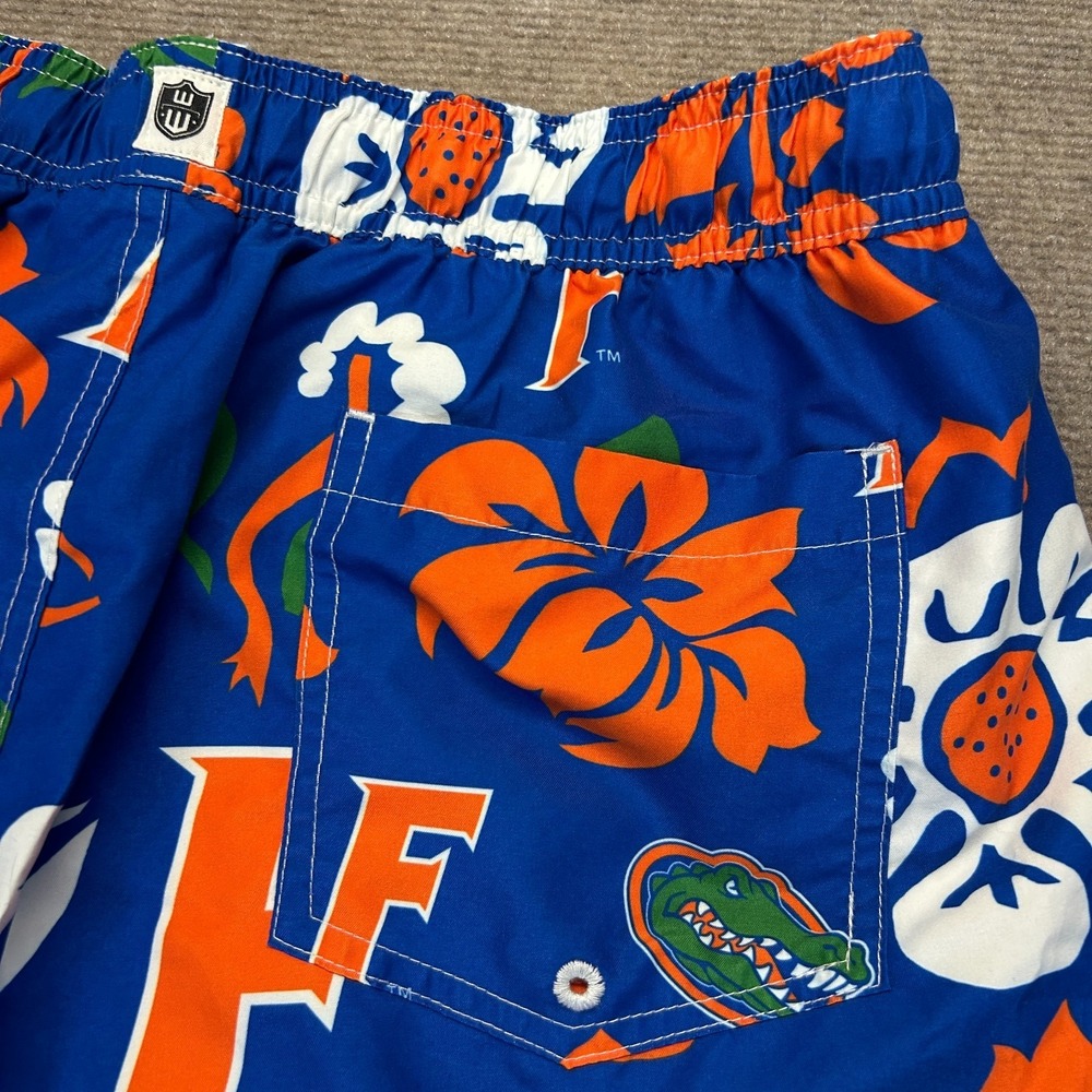 Florida Gators Swim Trunk Short Mens XL Lined Floral Volley AOP Wes and Willy 5" - Picture 12 of 12
